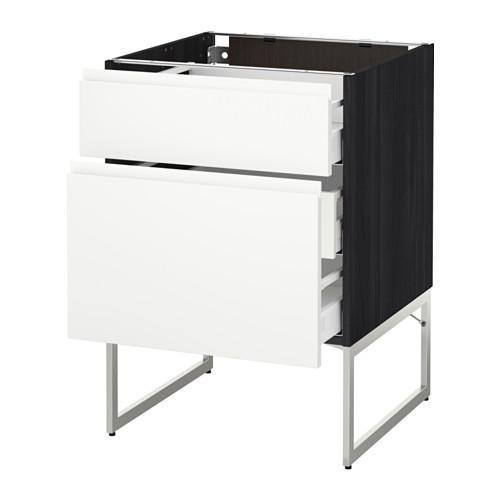 МЕТОД / МАКСИМЕРА Наполн шк 2 фрнт/3 средн ящ - под дерево черный, Воксторп белый, 60x60x60 см МЕТОД / МАКСИМЕРА Наполн шк 2 фрнт/3 средн ящ - под дерево черный, Воксторп белый, 60x60x60 см