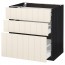 МЕТОД / МАКСИМЕРА Напольный шкаф с 3 ящиками - под дерево черный, Хитарп белый с оттенком, 80x60 см
