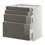 МЕТОД / ФОРВАРА Напольн шкаф 4 фронт панели/4 ящика - 80x60 см, Рингульт глянцевый серый, белый МЕТОД / ФОРВАРА Напольн шкаф 4 фронт панели/4 ящика - 80x60 см, Рингульт глянцевый серый, белый