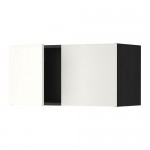 МЕТОД Навесной шкаф с 2 дверями - под дерево черный, Хэггеби белый