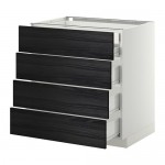 МЕТОД / ФОРВАРА Нплн шк 4фрнт/2нзк/3срд ящ - белый, Тингсрид под дерево черный, 80x60 см