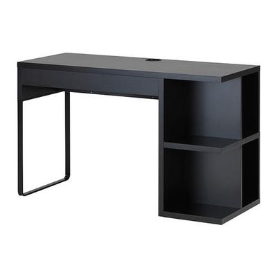 МИККЕ Письменный стол с отделением д/хран - черно-коричневый