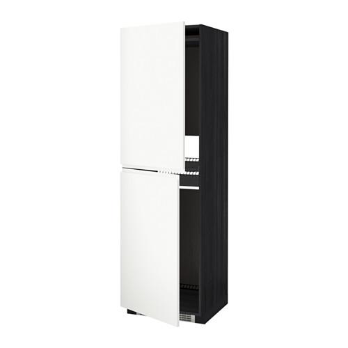 МЕТОД Высок шкаф д холодильн/мороз - под дерево черный, Воксторп белый, 60x60x200 см