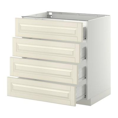 МЕТОД / ФОРВАРА Напольн шкаф 4 фронт панели/4 ящика - 80x60 см, Будбин белый с оттенком, белый МЕТОД / ФОРВАРА Напольн шкаф 4 фронт панели/4 ящика - 80x60 см, Будбин белый с оттенком, белый
