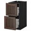 МЕТОД / МАКСИМЕРА Напольн шкаф 2фрнт/2выс ящ - под дерево черный, Эдсерум под дерево коричневый, 40x60 см