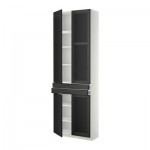 МЕТОД / ФОРВАРА Высокий шкаф+полки/2 ящика/4 дверцы - Лаксарби черно-коричневый, белый МЕТОД / ФОРВАРА Высокий шкаф+полки/2 ящика/4 дверцы - Лаксарби черно-коричневый, белый