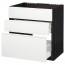 МЕТОД / МАКСИМЕРА Напольн шк п-мойку+3фрнт пнл/2ящ - под дерево черный, Воксторп белый, 80x60 см