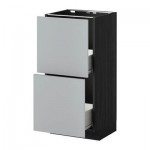 МЕТОД / ФОРВАРА Напольный шкаф с 2 ящиками - 40x37 см, Веддинге серый, под дерево черный МЕТОД / ФОРВАРА Напольный шкаф с 2 ящиками - 40x37 см, Веддинге серый, под дерево черный