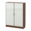 BILLY/MORLIDEN шкаф книжный со стеклянными дверьми коричневый ясеневый шпон/стекло 80x30x106 cm