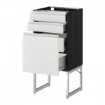 МЕТОД / ФОРВАРА Напольн шкаф 3фронт пнл/2низ/2ср ящ - 40x37x60 см, Нодста белый/алюминий, под дерево черный МЕТОД / ФОРВАРА Напольн шкаф 3фронт пнл/2низ/2ср ящ - 40x37x60 см, Нодста белый/алюминий, под дерево черный