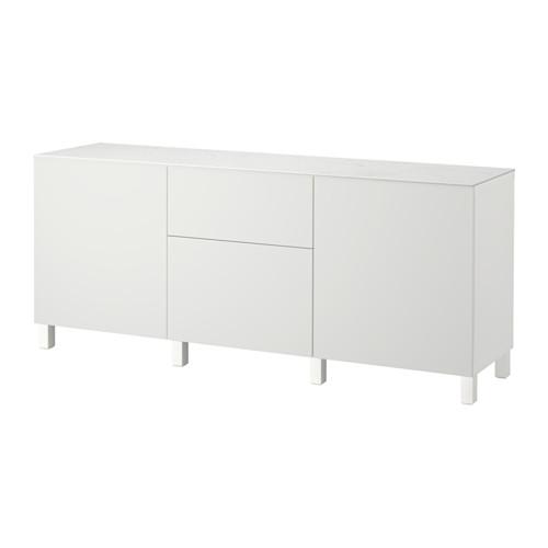 БЕСТО Комб для хран с дверц/ящ - Лаппвикен белый, направляющие ящика, плавно закр