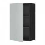 МЕТОД Шкаф навесной с полкой - 60x100 см, Веддинге серый, под дерево черный