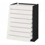 МЕТОД / МАКСИМЕРА Наполн шкаф 8 фронт/8 низк ящиков - под дерево черный, Сэведаль белый, 60x37 см МЕТОД / МАКСИМЕРА Наполн шкаф 8 фронт/8 низк ящиков - под дерево черный, Сэведаль белый, 60x37 см