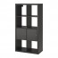 KALLAX стеллаж с дверцами черно-коричневый 77x39x147 cm