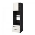 МЕТОД / ФОРВАРА Выс шкаф д/дхвк/комб дхвк+двр/3ящ - 60x60x220 см, под дерево черный, Сэведаль белый МЕТОД / ФОРВАРА Выс шкаф д/дхвк/комб дхвк+двр/3ящ - 60x60x220 см, под дерево черный, Сэведаль белый