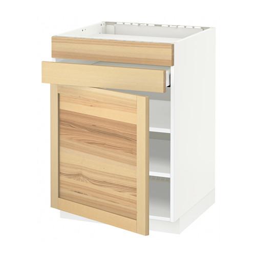 МЕТОД / МАКСИМЕРА Нап шк д/вар панели/дв/2фасада/1ящ - белый, Торхэмн естественный ясень МЕТОД / МАКСИМЕРА Нап шк д/вар панели/дв/2фасада/1ящ - белый, Торхэмн естественный ясень