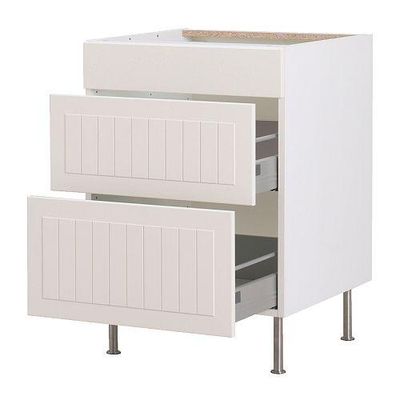 ФАКТУМ Напольный шкаф с 3 ящиками - Стот белый с оттенком, 60 см