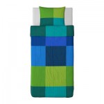 БРУНКРИСЛА Пододеяльник и 1 наволочка - синий, 150x200/50x60 см