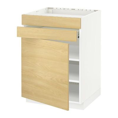 МЕТОД / ФОРВАРА Нап шк д/вар панели/дв/2фасада/1ящ - Тингсрид под березу, белый МЕТОД / ФОРВАРА Нап шк д/вар панели/дв/2фасада/1ящ - Тингсрид под березу, белый