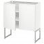МЕТОД Напол шкаф с полками/2двери - белый, Воксторп белый, 80x37x60 см