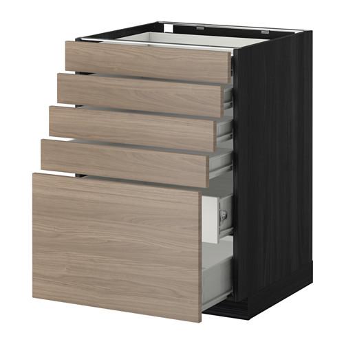 МЕТОД / ФОРВАРА Нплн шк 5фронт/4нзк/2срд ящ - под дерево черный, Брокхульт под грецкий орех светло-серый, 60x60 см МЕТОД / ФОРВАРА Нплн шк 5фронт/4нзк/2срд ящ - под дерево черный, Брокхульт под грецкий орех светло-серый, 60x60 см