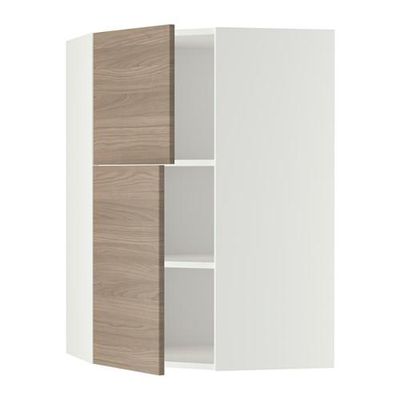 МЕТОД Угловой навесной шкаф+полки/2дверцы - Брокхульт под грецкий орех светло-серый, белый МЕТОД Угловой навесной шкаф+полки/2дверцы - Брокхульт под грецкий орех светло-серый, белый
