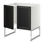МЕТОД Напольн шкаф д раковины+2 двери - Лаксарби черно-коричневый, МЕТОД Напольн шкаф д раковины+2 двери - Лаксарби черно-коричневый,