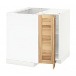 МЕТОД Угл напольн шкаф с вращающ секц - белый, Торхэмн естественный ясень МЕТОД Угл напольн шкаф с вращающ секц - белый, Торхэмн естественный ясень