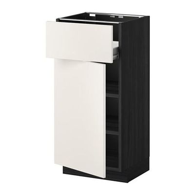 МЕТОД / ФОРВАРА Напольн шкаф с полкой/ящиком/дверью - под дерево черный, Веддинге белый, 40x37 см МЕТОД / ФОРВАРА Напольн шкаф с полкой/ящиком/дверью - под дерево черный, Веддинге белый, 40x37 см