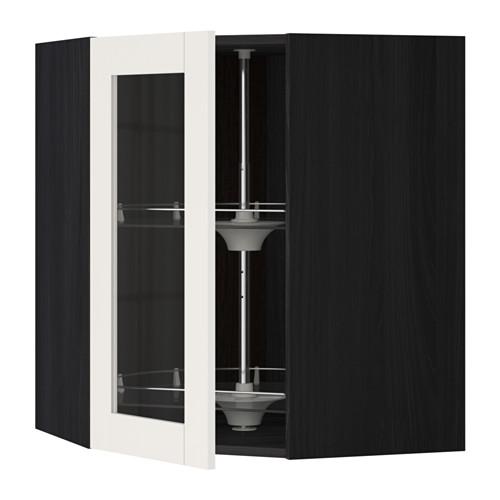 METOD углов навесн шк с врщ скц/сткл дв черный/Сэведаль белый 68x80 см METOD углов навесн шк с врщ скц/сткл дв черный/Сэведаль белый 68x80 см