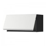 МЕТОД Горизонтальный навесной шкаф - 80x40 см, Нодста белый/алюминий, под дерево черный МЕТОД Горизонтальный навесной шкаф - 80x40 см, Нодста белый/алюминий, под дерево черный