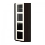 ПАКС Гардероб угловой - Бергсбу матовое стекло/белый, черно-коричневый, 73/73x201 см, ПАКС Гардероб угловой - Бергсбу матовое стекло/белый, черно-коричневый, 73/73x201 см,