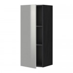 METOD шкаф навесной с полкой черный/Гревста нержавеющ сталь 40x100 см