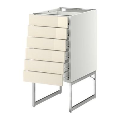 МЕТОД / ФОРВАРА Напольн шкаф 6фронт пнл/6 низ ящ - 40x60x60 см, Рингульт глянцевый кремовый, белый МЕТОД / ФОРВАРА Напольн шкаф 6фронт пнл/6 низ ящ - 40x60x60 см, Рингульт глянцевый кремовый, белый
