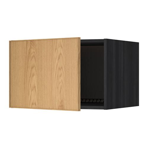 МЕТОД Верх шкаф на холодильн/морозильн - под дерево черный, Экестад дуб, 60x40 см