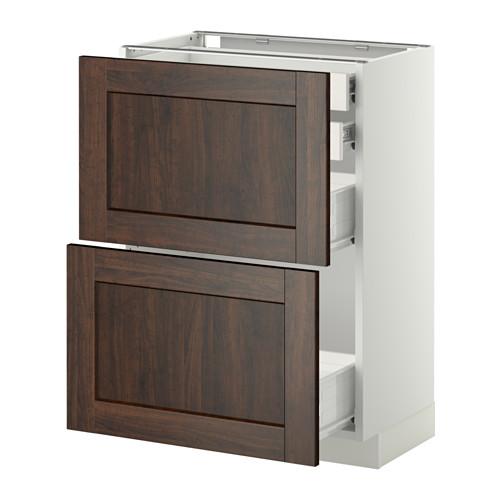 МЕТОД / ФОРВАРА Нплн шк 2фрнт/2низк/2 выс/2срдн ящ - белый, Эдсерум под дерево коричневый, 60x37 см МЕТОД / ФОРВАРА Нплн шк 2фрнт/2низк/2 выс/2срдн ящ - белый, Эдсерум под дерево коричневый, 60x37 см