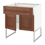 МЕТОД / ФОРВАРА Напол шкаф/полки/ящик/2двери - белый, Филипстад коричневый