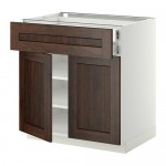 МЕТОД / ФОРВАРА Напольный шкаф/2дверцы/2ящика - белый, Эдсерум под дерево коричневый МЕТОД / ФОРВАРА Напольный шкаф/2дверцы/2ящика - белый, Эдсерум под дерево коричневый