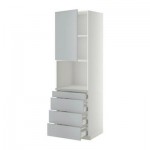 МЕТОД / МАКСИМЕРА Высокий шкаф д/комбинир СВЧ/4 ящика - 60x60x200 см, Веддинге серый, белый МЕТОД / МАКСИМЕРА Высокий шкаф д/комбинир СВЧ/4 ящика - 60x60x200 см, Веддинге серый, белый