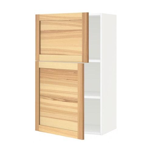 МЕТОД Навесной шкаф с полками/2дверцы - белый, Торхэмн естественный ясень МЕТОД Навесной шкаф с полками/2дверцы - белый, Торхэмн естественный ясень