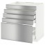 МЕТОД / МАКСИМЕРА Напольн шк д/вар панели/5фасад/4ящ - белый, Гревста нержавеющ сталь, 80x60 см