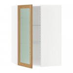 МЕТОД Углов навесн шк с полками/сткл дв - белый, Экестад дуб, 68x100 см МЕТОД Углов навесн шк с полками/сткл дв - белый, Экестад дуб, 68x100 см