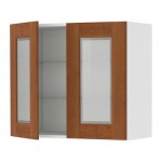 ФАКТУМ Навесной шкаф с 2 стеклянн дверями - Эдель классический коричневый, 60x70 см