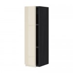 МЕТОД Шкаф навесной с полкой - под дерево черный, Воксторп глянцевый светло-бежевый, 20x80 см МЕТОД Шкаф навесной с полкой - под дерево черный, Воксторп глянцевый светло-бежевый, 20x80 см