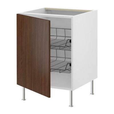 ФАКТУМ Напольный шкаф с проволочн ящиками - Валла под грецкий орех, 40 см