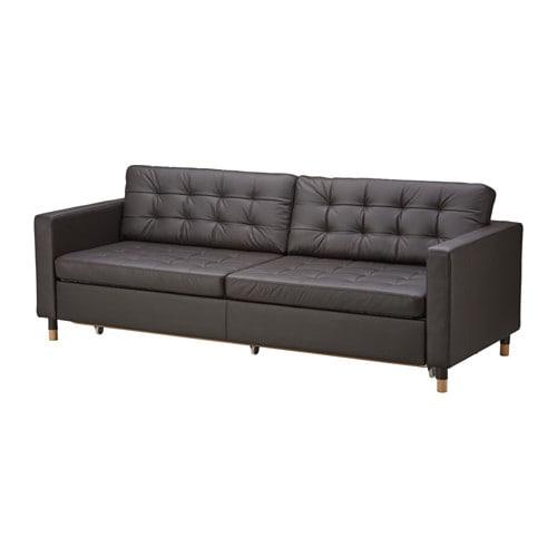 ЛАНДСКРУНА 3-местный див-кров с секц д/хран - Гранн/Бумстад темно-коричневый/дерево