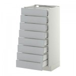 МЕТОД / МАКСИМЕРА Наполн шкаф 8 фронт/8 низк ящиков - 40x37 см, Веддинге серый, белый