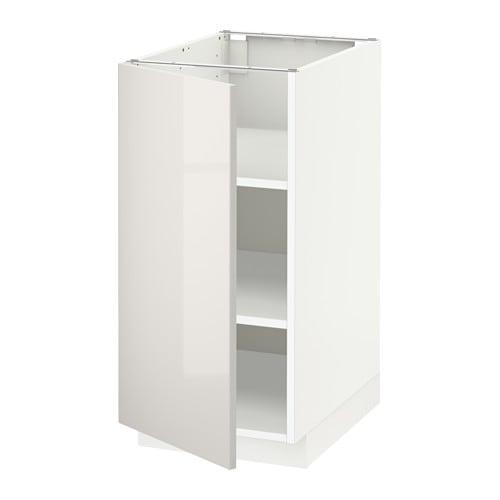 МЕТОД Напольный шкаф с полками - белый, Рингульт глянцевый светло-серый, 40x60 см МЕТОД Напольный шкаф с полками - белый, Рингульт глянцевый светло-серый, 40x60 см