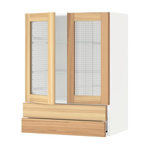 МЕТОД / МАКСИМЕРА Навесной шкаф/2 стек дв/2 ящика - белый, Торхэмн естественный ясень, 60x80 см МЕТОД / МАКСИМЕРА Навесной шкаф/2 стек дв/2 ящика - белый, Торхэмн естественный ясень, 60x80 см