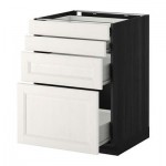 МЕТОД / ФОРВАРА Напольн шкаф 4 фронт панели/4 ящика - 60x60 см, Лаксарби белый, под дерево черный МЕТОД / ФОРВАРА Напольн шкаф 4 фронт панели/4 ящика - 60x60 см, Лаксарби белый, под дерево черный